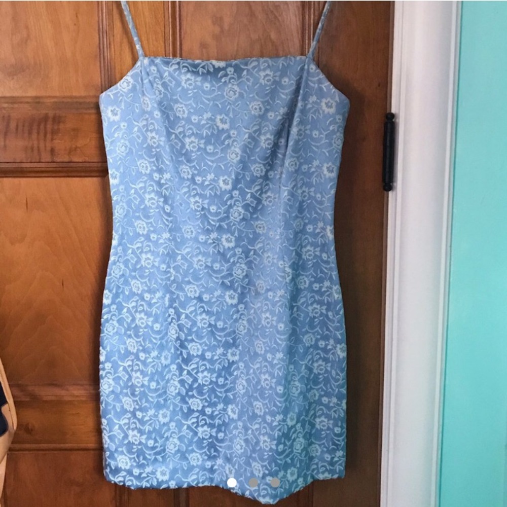 Vintage Light Blue Flower Dress
